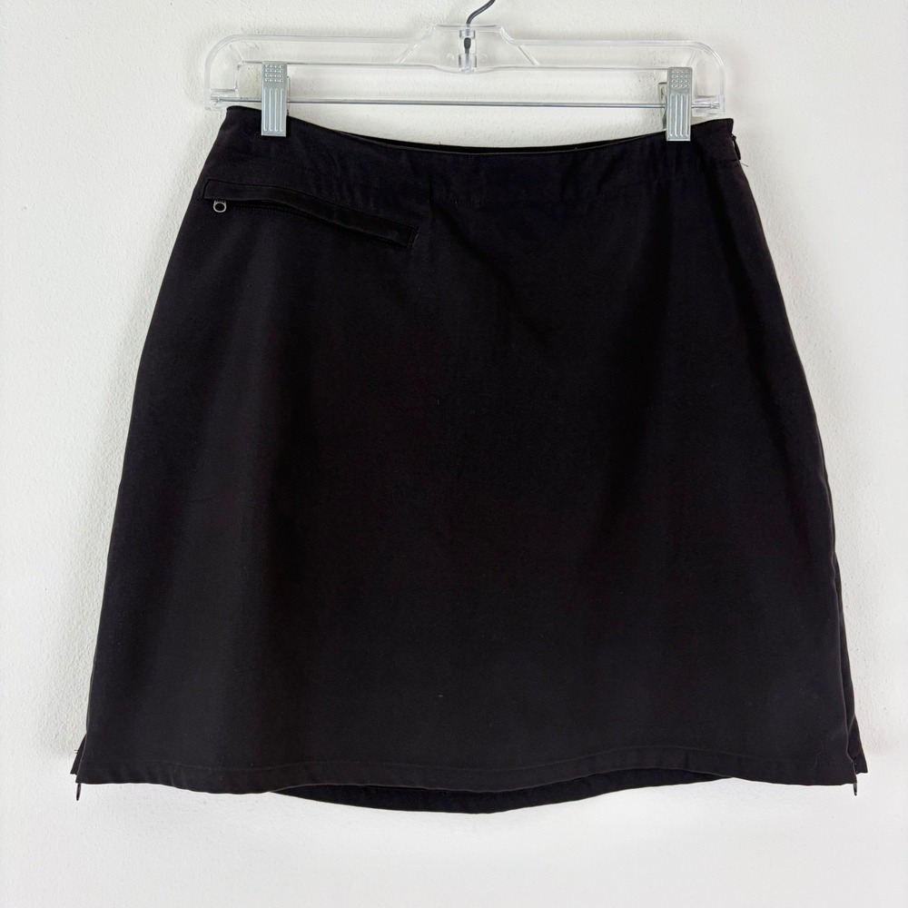 Patagonia Duway Sz 6 Black Active Hiking Skort Side Zip Gorpcore Mini Skirt